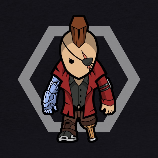 Blitz - Peg Leg Pawn (Red) by Blitzkriegsler